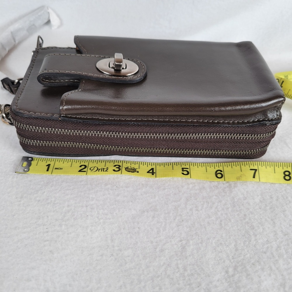 Patricia Nash Womens Amalia Leather Phone Keychain Charm Bag Clutch Wallet Brown - Picture 3 of 10